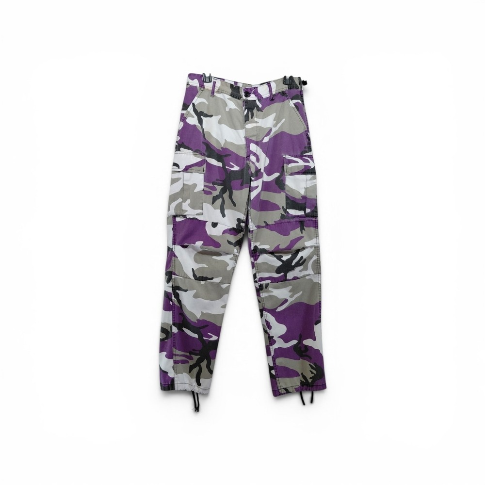 Rothco BDU Purple Camo Pants SM Reg Button Fly Flap Pockets‎